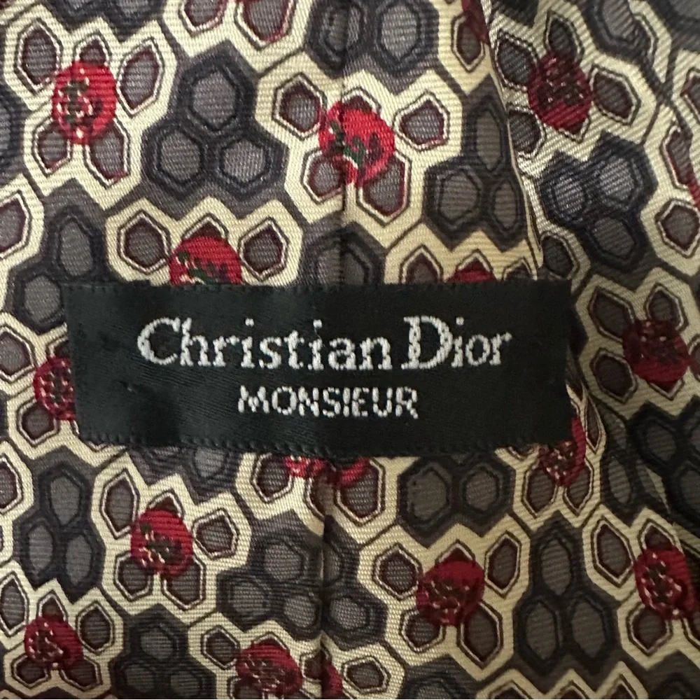 Christian Dior Monsieur Men’s Honeycomb Pattern Silk Tie Made‎ In USA